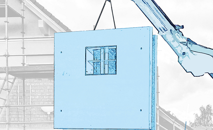 Auf einer Baustelle wird ein Einfamilienhaus energetisch saniert. An unterschiedlichen Arbeitsstellen wie Dach, Außenwand oder Heizung wird gezeigt, wie und wo nachhaltig und sicher saniert werden kann.
    