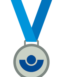 Grafik einer Medaille an einem Band mit BG BAU Logo.
    